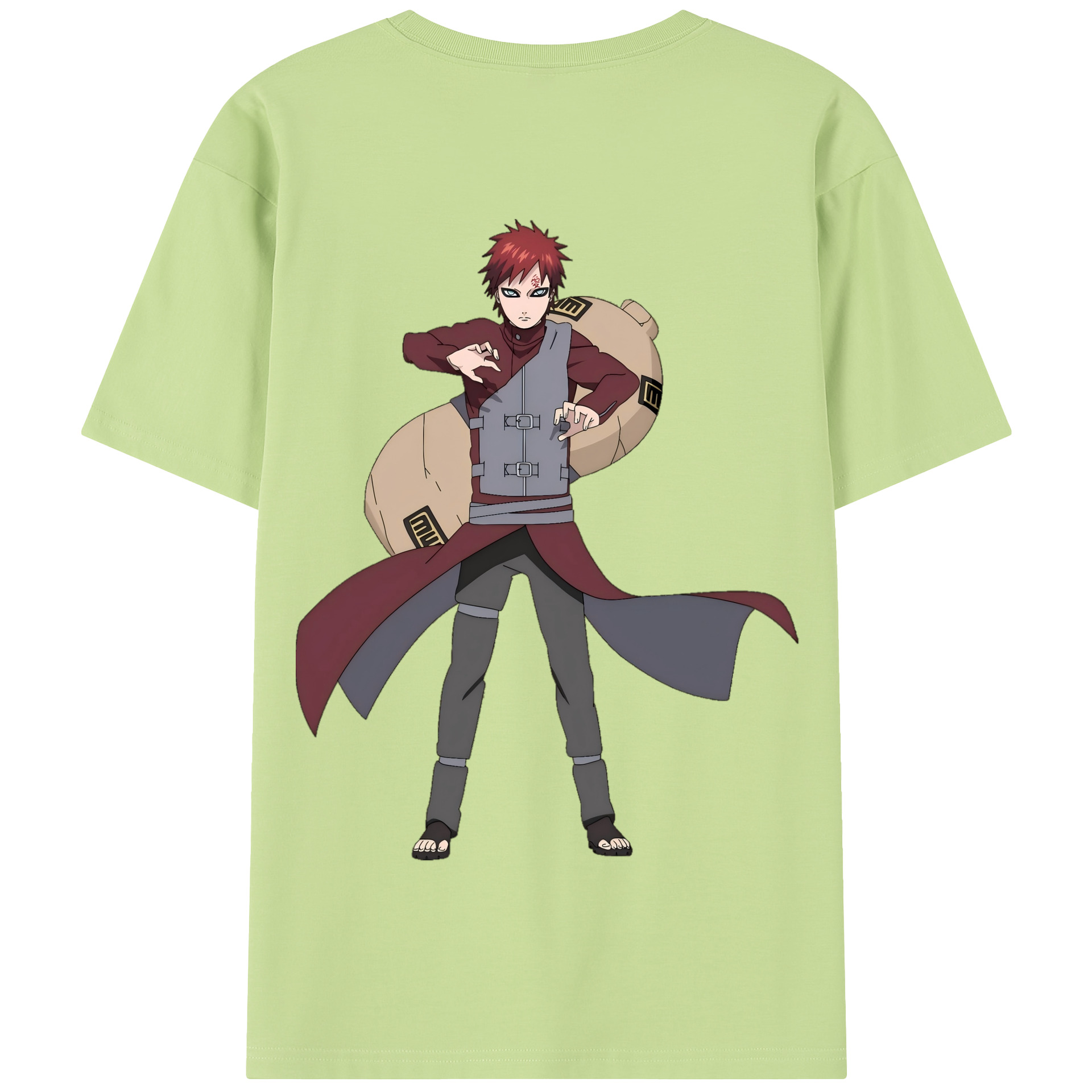 （画像用） NARUTO -ナルト- ガアラ Gaara 綿100％半袖Tシャツ（背面プリント）